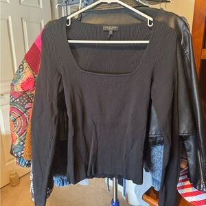Black Rag & Bone Square Neck Sweater